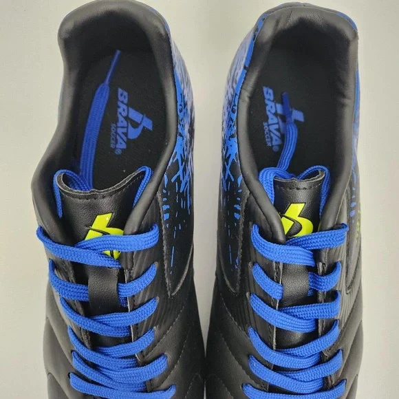 Brava Soccer Futbol Cleats Youth Boys Size 5.5D Blue Black Yellow Lace Up 160464 - Picture 4 of 11